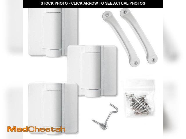 Lot 74-12555114 - White Heavy Duty Screen Door Hardware Kit - UNUSED