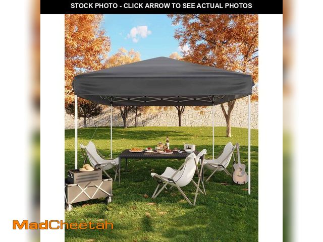Lot 74-12695315 - 10x10 Pop Up Canopy Tent, Outdoor Canopy Tent with 3 Adjustable Height, Easy Set Up Canopy with 4 Sa...