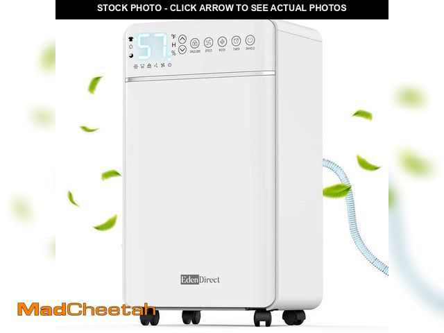 Lot 74-14222781 - Edendirect 30 pt. 3,000 sq.ft. Dehumidifier for Basement with Bucket, Drain Hose, in White, Quick Mo...