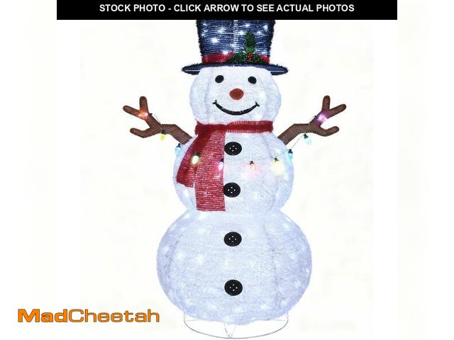 Lot 74-13709794 - HOYECHI 5ft Lighted Pop-Up Snowman - Large White Outdoor Christmas Decoration with 200 LED Lights, H...