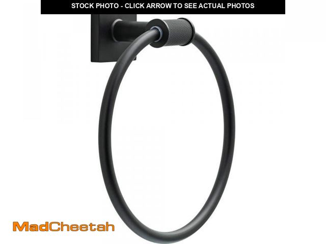 Lot 74-12085836 - Delta Averland Wall Mount Round Closed Towel Ring Bath Hardware Accessory in Matte Black - UNUSED