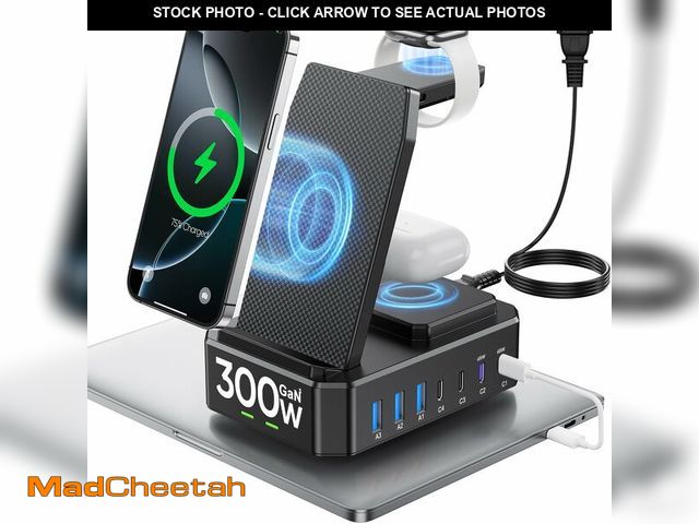 Lot 74-14143701 - 300W Charging Station for Multiple Devices Apple,10 in 1 Wireless Charger for iPhone,GaN III USB C 6...