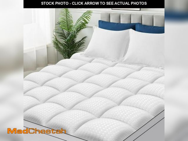Lot 74-12402184 - JUSTLET Extra Thick Queen Mattress Topper  Cooling Mattress Pad Cover  2  Mattress Topper with 8-21 ...