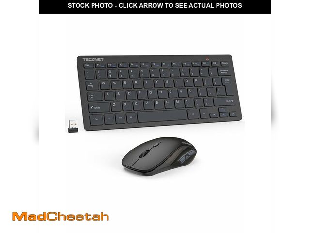 Lot 74-12882330 - TECKNET Wireless Keyboard and Mouse Combo, Mini Cordless Computer Keyboard and Mouse Set 2.4GHz, Sil...