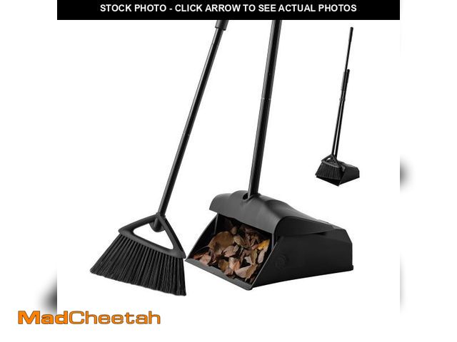 Lot 74-12435793 - Eyliden Commercial Angle Broom and Dustpan Combo, with Long Handle, Lobby Dust Pan Sweep Set for Out...