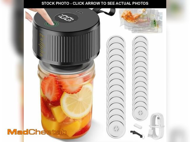 Lot 74-14261906 - Electric Mason Jar Vacuum Sealer Kit, Automatic Jar Vacuum Sealer for Wide &amp; Regular Mouth Mason...