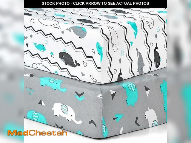 Lot 74-12457523 - Pack n Play Sheets, BROLEX 2 Pack Mini Crib Sheets,Stretchy Portable Fitted Playard Sheet Set, Conve...