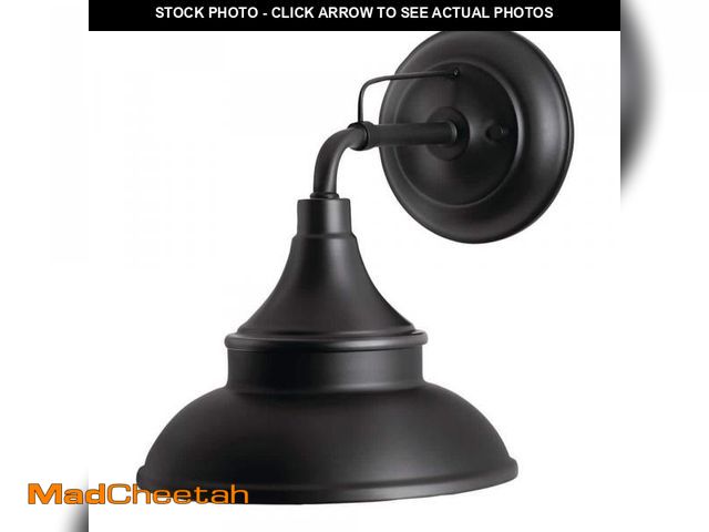Lot 74-12492006 - Hampton Bay Wetherby 11 in. Black Outdoor Hardwired Wall Sconce with No Bulbs Included BALEXT-136 - ...