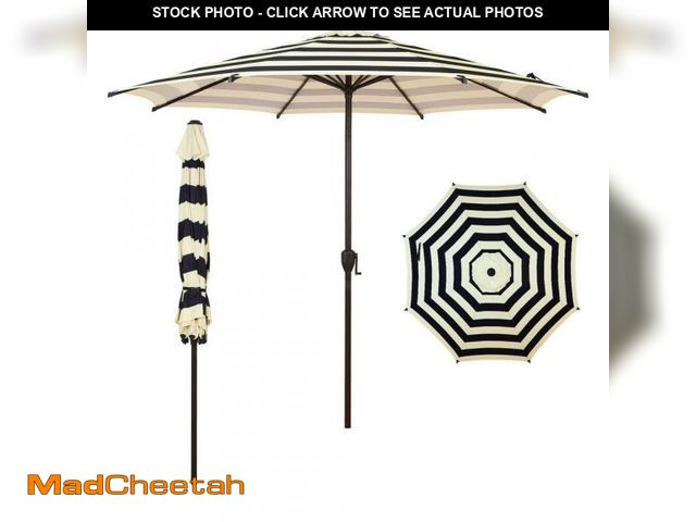 Lot 74-12402073 - Lyon 9 Ft. Steel Market Horizontal Tilt Patio Umbrella in Stripe - USED