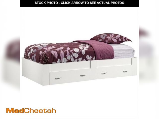 Lot 74-12159783 - Sauder Beginnings 2-Drawer Storage Twin Bed  Soft White Finish - UNUSED
