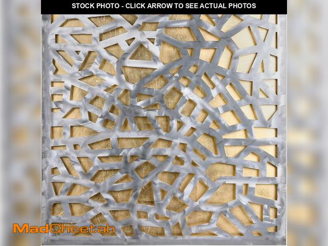 Lot 74-13041322 - Empire Art Direct Gold Enigma Polished Steel Sculpture Abstract Wall Art with Gold Leaf,Ready to Han...