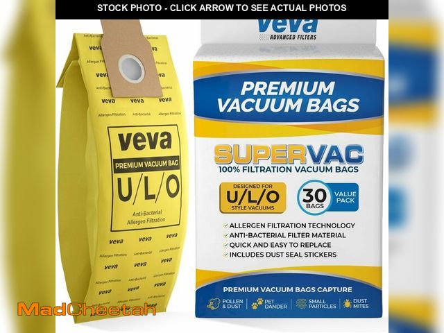 Lot 74-12676712 - VEVA 30 Pack Premium SuperVac Vacuum Bags Type U/L/O Microlined compatible with Kenmore Sears Uprigh...