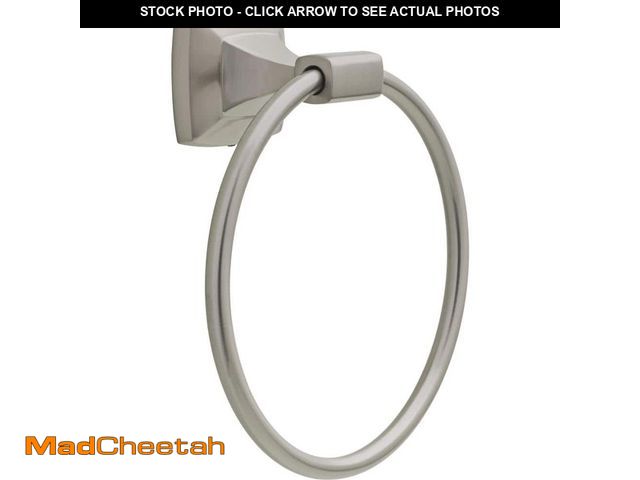 Lot 74-13001595 - Delta Portwood Wall Mount Round Closed Towel Ring Bath Hardware Accessory in Brushed Nickel - UNUSED