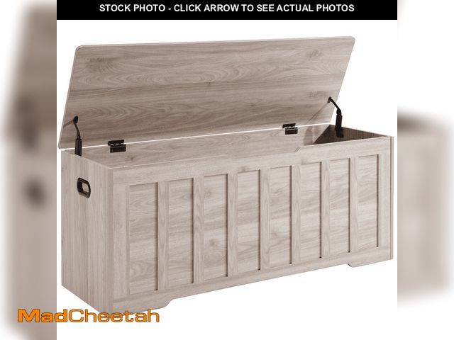 Lot 74-14354763 - Gianna Storage Bench, Wooden Storage Cabinet with 2 Safety Hinges, Toy Chest for Living Room Bedroom...