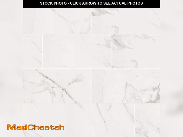 Lot 74-12851604 - Home Decorators Collection Carrara White Marble Look Polished Porcelain Tile, 12 in. x 24 in. Floor ...