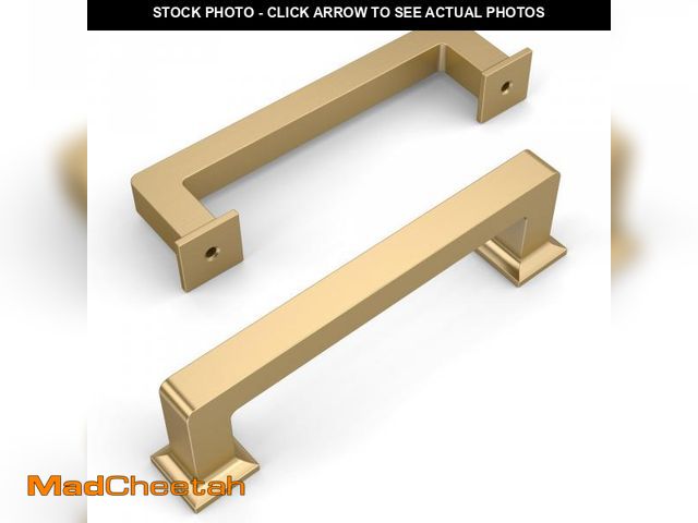 Lot 74-12432615 - Amerdeco 10 Pack Champagne Bronze Cabinet Pulls 3-3/4 Inch(96MM) Hole Centers Kitchen Cabinet Handle...