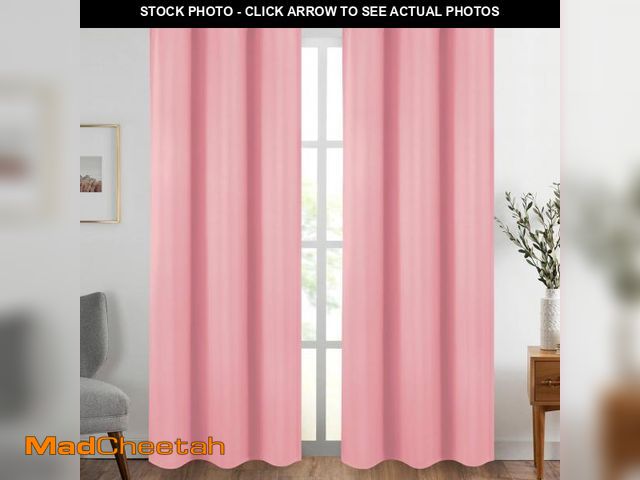 Lot 74-12435123 - Diraysid Pink Grommet Blackout Curtains for Bedroom Thermal Insulated Room Darkening Curtains Drapes...