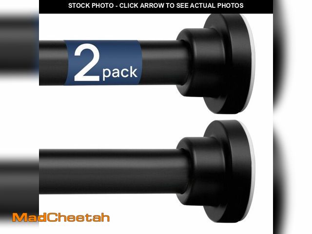 Lot 74-12971724 - ENJOYBASICS 2 Pack Adjustable Spring Tension Curtain Rods 32 to 66 Inches, Stainless Steel Matte Bla...