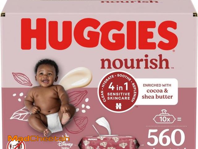 Lot 74-12137759 - Huggies Nourish Scented Baby Wipes, 10 Push Button Packs (560 Wipes Total) - UNUSED