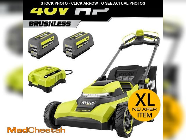 Lot 74-13291909 - RYOBI 40V HP Brushless 21 in. Cordless Battery Walk Behind Self-Propelled Lawn Mower with (2) 6.0 Ah...