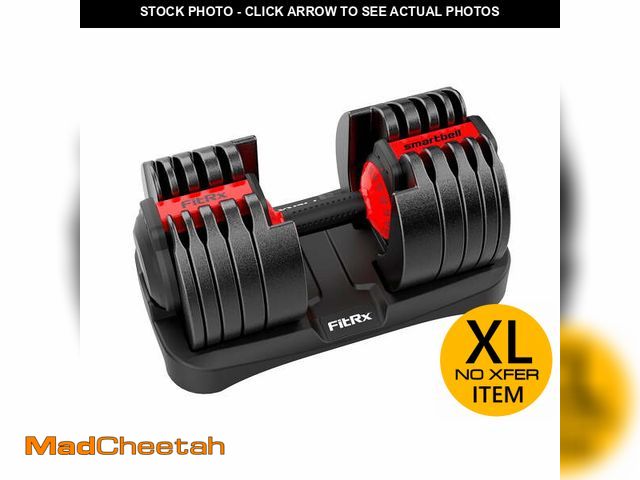 Lot 74-13043343 - FitRx SmartBell XL, 90lb Adjustable Dumbbell Set with Quick-Select Weights for Home Gym - UNUSED