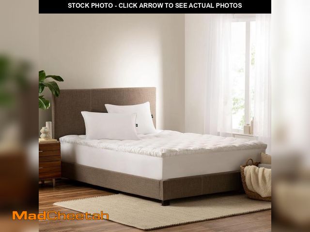 Lot 74-12097410 - SERTA Down Illusion Soft Hypoallergenic 2 inch Pillowtop Simple Fit Mattress Topper, Queen, White - ...