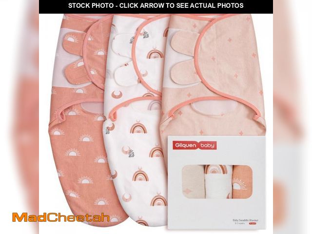 Lot 74-11850245 - GLLQUEN BABY 3-Pack Organic Baby Swaddle Sleep Sacks for Newborn - Baby Swaddles 0-3 Months, Baby Sw...