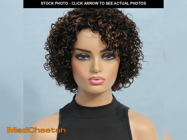 Lot 74-14151186 - Ombre Curly wig Human Hair Wigs For Black Women Glueless Wigs Human Hair Short Curly Wigs for Black ...