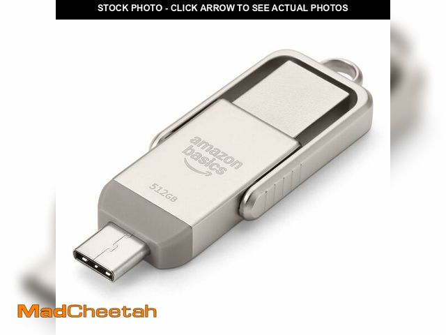 Lot 74-13540574 - Basics 512GB USB Flash Drive, Thumb Drive Memory Stick with USB C and USB A Dual Ports, Champagne Si...