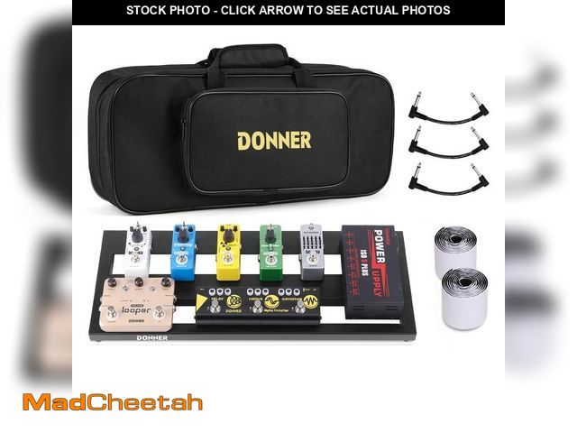 Lot 74-13563877 - Donner Guitar Pedal Board Case DB-2 Aluminium Pedalboard 20'' x 8'' with Bag - USED