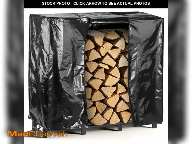Lot 74-14147157 - facka 4FT Heavy Duty Firewood Rack with Waterproof Cover, 3000LBS Capacity Log Storage for Fireplace...