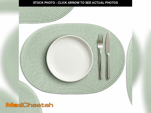 Lot 74-14144301 - AHHFSMEI Placemats Set of 6 for Dining Table Washable Woven Non-Slip 18x12 inches Placemat Heat-Resi...
