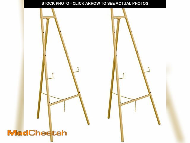 Lot 74-14048319 - Gold Easel Stand for Sign, Heavy Duty Easel, 4-Tier Adjustable Art Easel for Painting, Wedding Sign ...