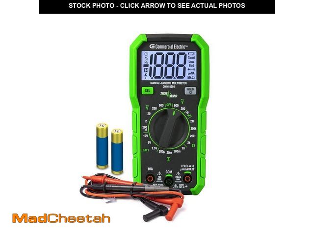 Lot 74-12692148 - Commercial Electric 600-Volt True RMS Manual-Ranging Digital Multimeter - UNUSED