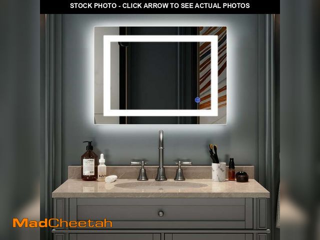 Lot 74-14324133 - WARM&amp;LOVE 20 Inch Round LED Bathroom Mirror, Backlit Vanity Mirror with 3 Color Dimmable Light, ...