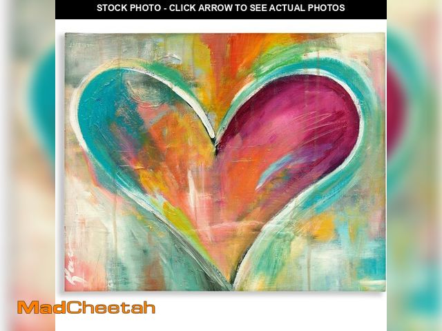 Lot 74-12695918 - Stupell Industries Abstract Textural Heart Painting, Designed By Kami Lerner, 40 x 30, Canvas Wall A...