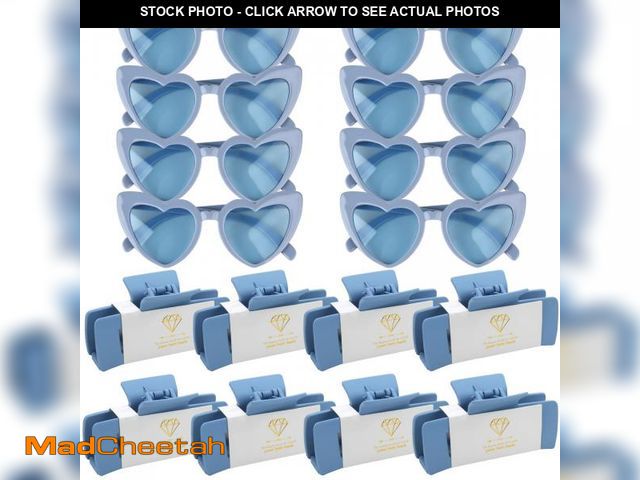 Lot 74-11545202 - 16pcs Bridesmaid Proposal Gifts 4.1inch square Bachelorette hair Claw Clip heart Sunglasses set of 1...