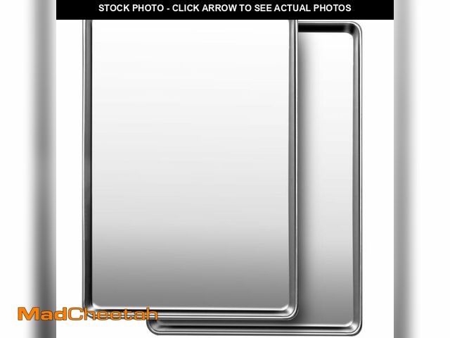Lot 74-14265909 - Commercial Quality Baking Sheet Pan Set, Natural Stainless Steel Cookie Sheet, Warp Resistant Nonsti...
