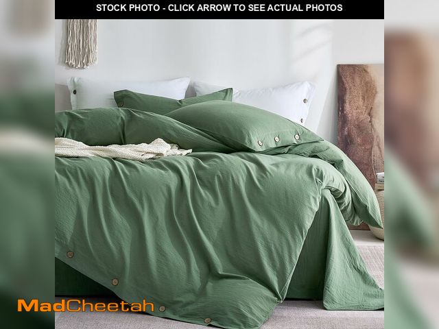 Lot 74-14381804 - JELLYMONI 100% Washed Cotton Duvet Cover Full Ã¢â¬â Soft, Breathable Linen-Look Bedding with Natu...