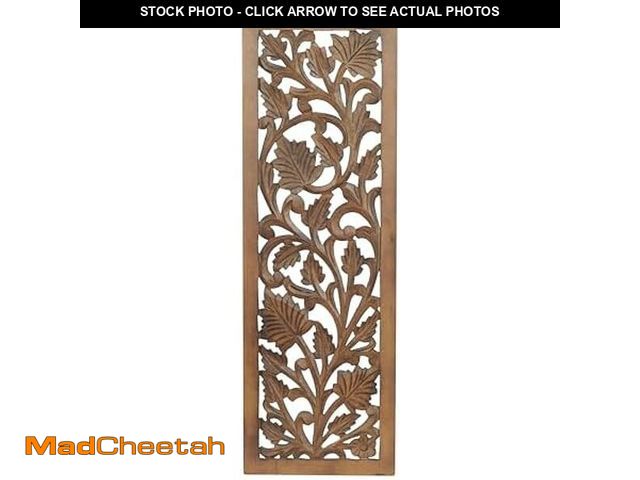 Lot 74-12664211 - Deco 79 Wooden Floral Handmade Home Wall Decor Intricately Carved Acanthus Wall Sculpture, Wall Art ...