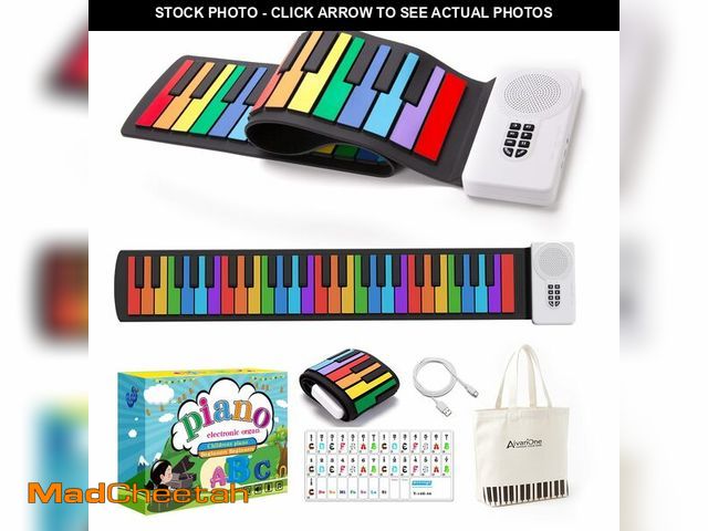 Lot 74-14264297 - AIVANONE Colorful 49Keys Roll Up Piano, Portable Silicone Keyboard for Kids - UNUSED