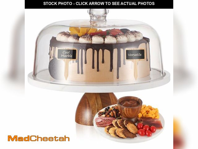 Lot 74-12714562 - Marble Cake Stand with LidÃ¯Â¼Å2-in-1 Use Cake Holder&amp;Charcuterie Board with LidÃ¯Â¼ÅMarble Pe...