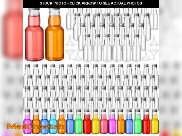 Lot 74-12212062 - 120 Pcs Mini Liquor Bottles Airtight Shot Miniature Empty Plastic Alcohol Spirit Shot Bottles with F...
