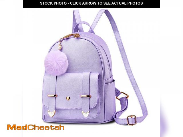 Lot 74-12216155 - Girls Cute Mini Backpack Purse Fashion School Bags PU Leather Casual Backpack for Teens Women Purple...