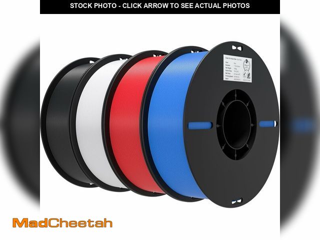 Lot 74-14207632 - Creality 3D Printer Filament 1.75mm 4KG, PLA Filament Bulk +/- 0.02mm, 4 Pack 1kg Spool(2.2lbs) 3D P...