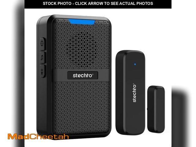 Lot 74-12607808 - STECHRO Wireless Door Chime, 600Ft Range 5 Adjustable Volume 1 Magnetic Door open Contact Alarm with...