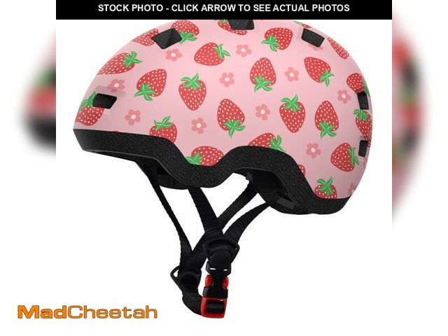 Lot 74-14053689 - Toddler Bike Helmet, Helmet for Toddlers- Age 2-6 Years Old Adjustable Dial Fit (Strawberry S 48-54c...