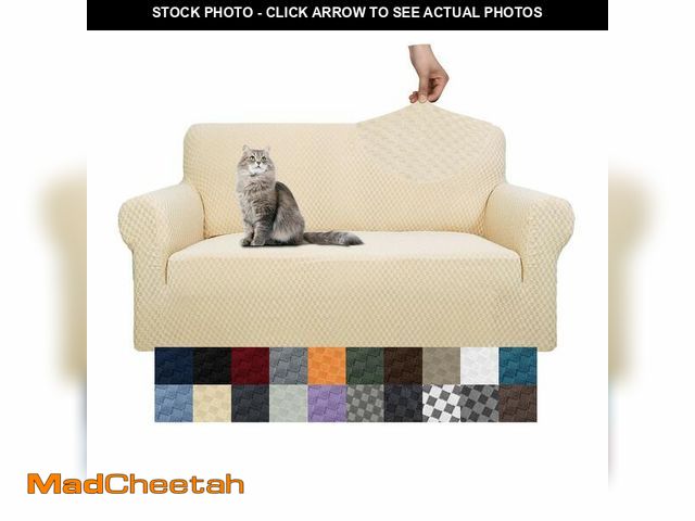 Lot 74-14155156 - YEMYHOM Couch Cover Latest Jacquard Design High Stretch Sofa Covers for 2 Cushion Couch, Pet Dog Cat...