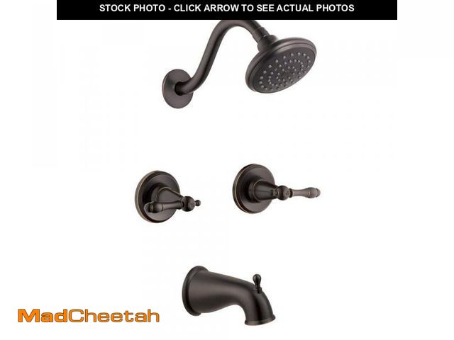Lot 74-12298855 - (MISSING FAUCET/HANDLE) Design House Oakmont 2-Handle 1-Spray Tub and Shower Faucet in Oil Rubbed Br...