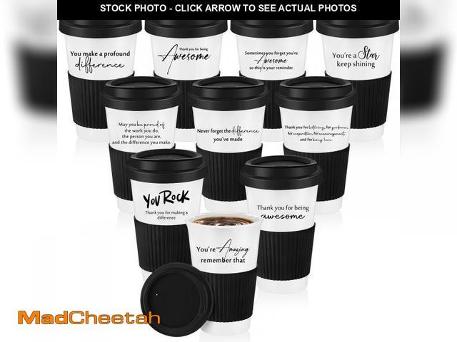 Lot 74-12521312 - Tiangrid 10 Pcs Thank You Gift Travel Coffee Cup for Women Men, Teacher Appreciation Gifts 12 oz Cer...